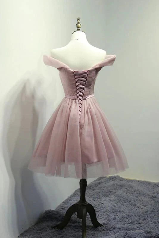 Sexy pink off shoulder sheer back to school sheer graduation dressSexy pink off shoulder sheer back to school sheer graduation dress