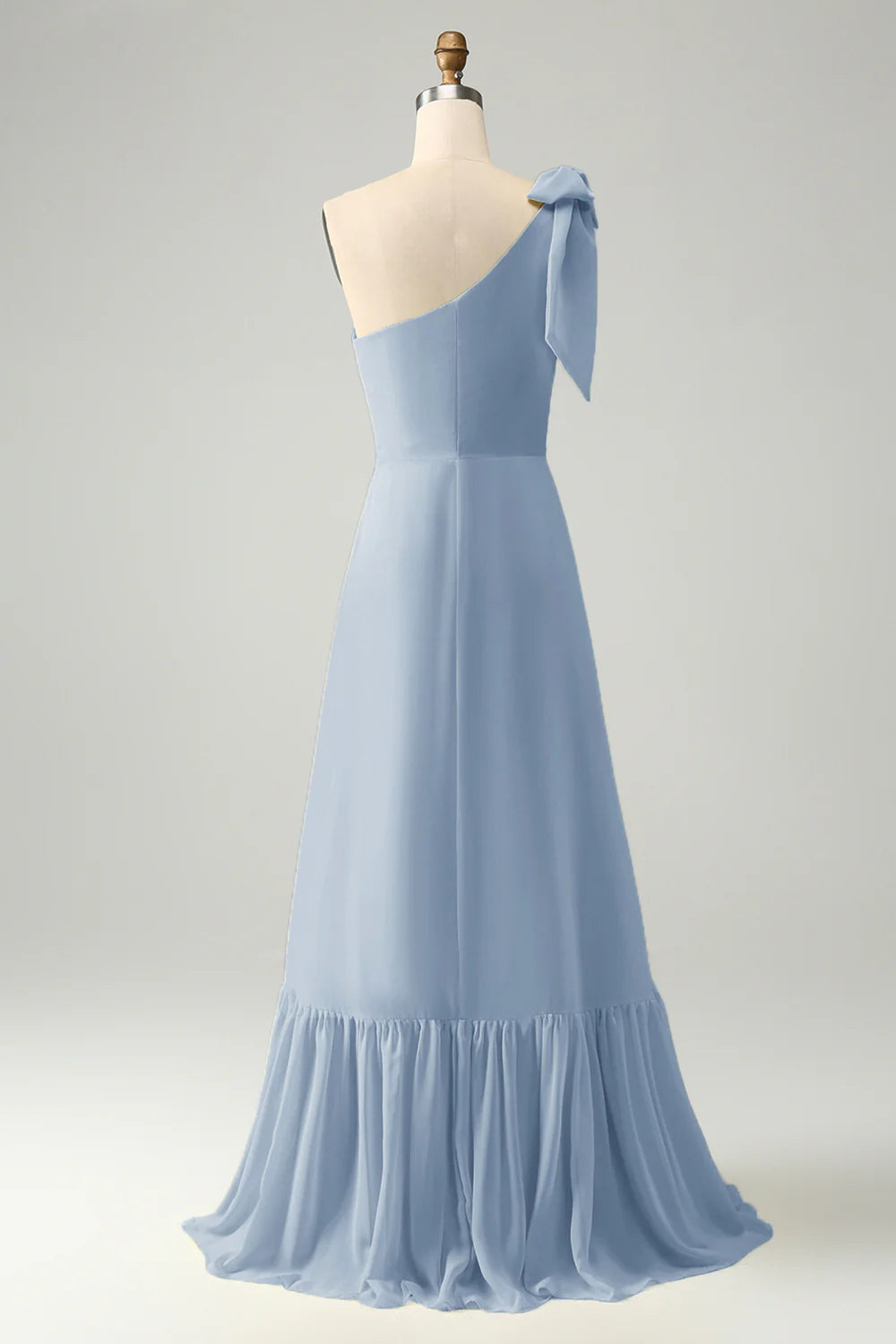 A Line One Shoulder Pleated Long Maxi Dress with Slit