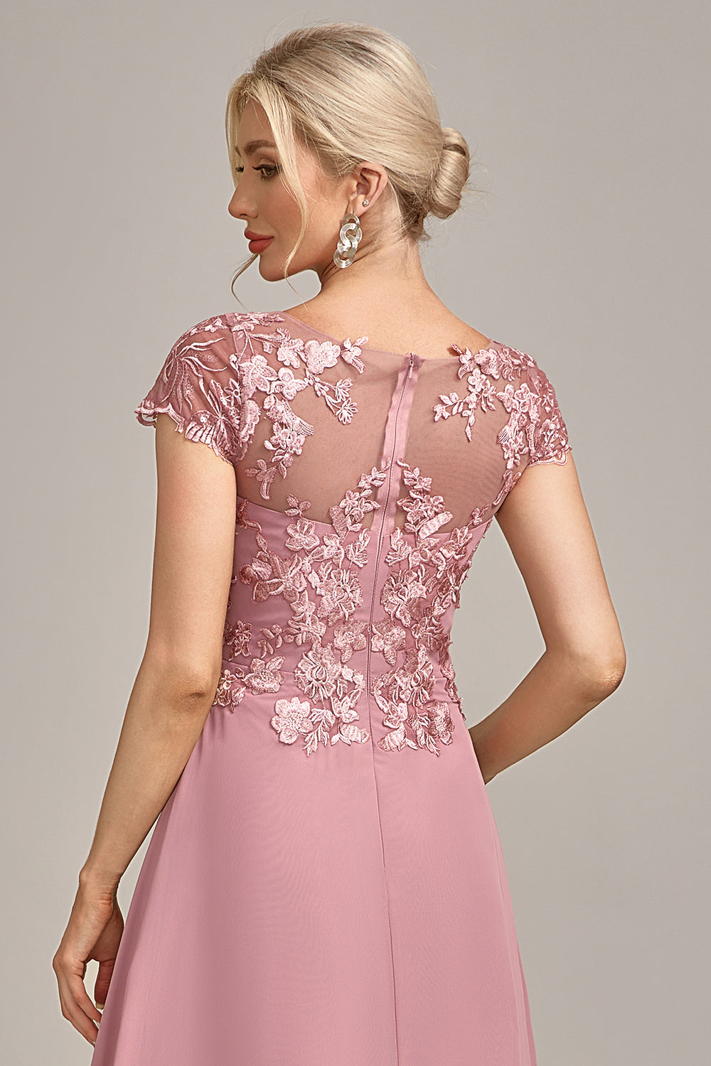 A-Line Tea-Length Mother of the Bride Dress With Sequins