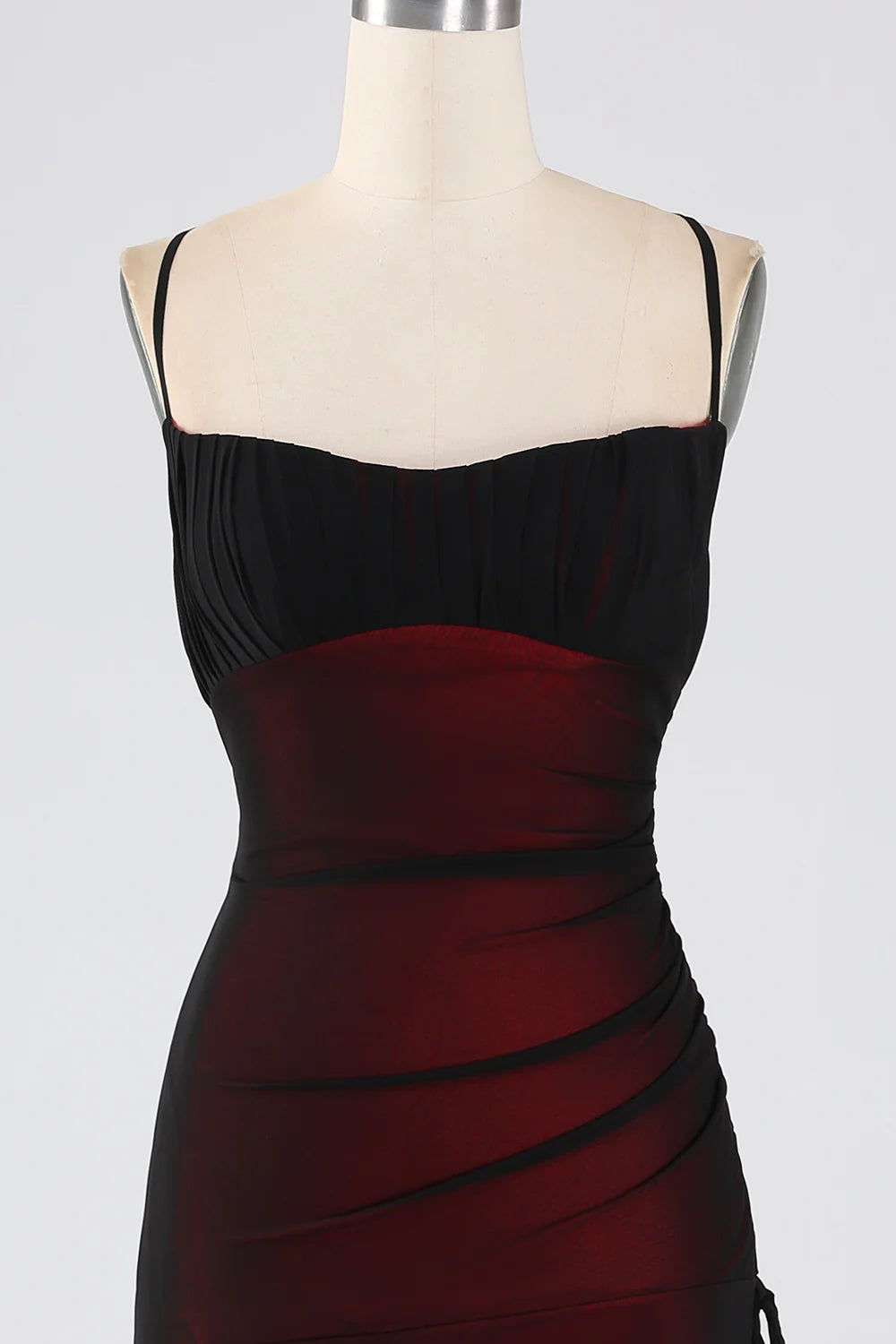 Sexy black and red floor slimming bridesmaid dress with a strap