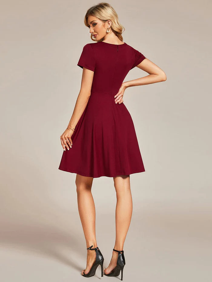 Water Diamond Necklace A-line Mini 2024 Summer Casual Dress