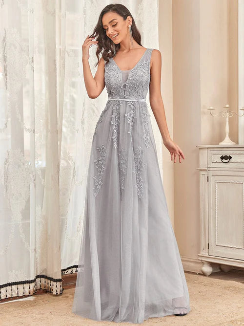Sexy long elegant ether sheer evening gown