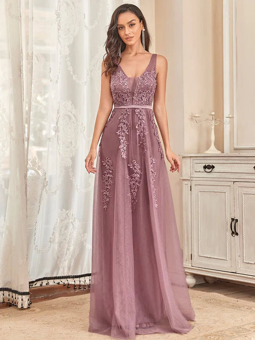 Sexy long elegant ether sheer evening gown