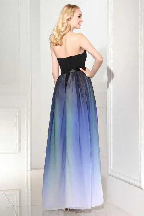 Elegant A-line Sweetheart Black Lace up Sleeveless Evening Dress UK