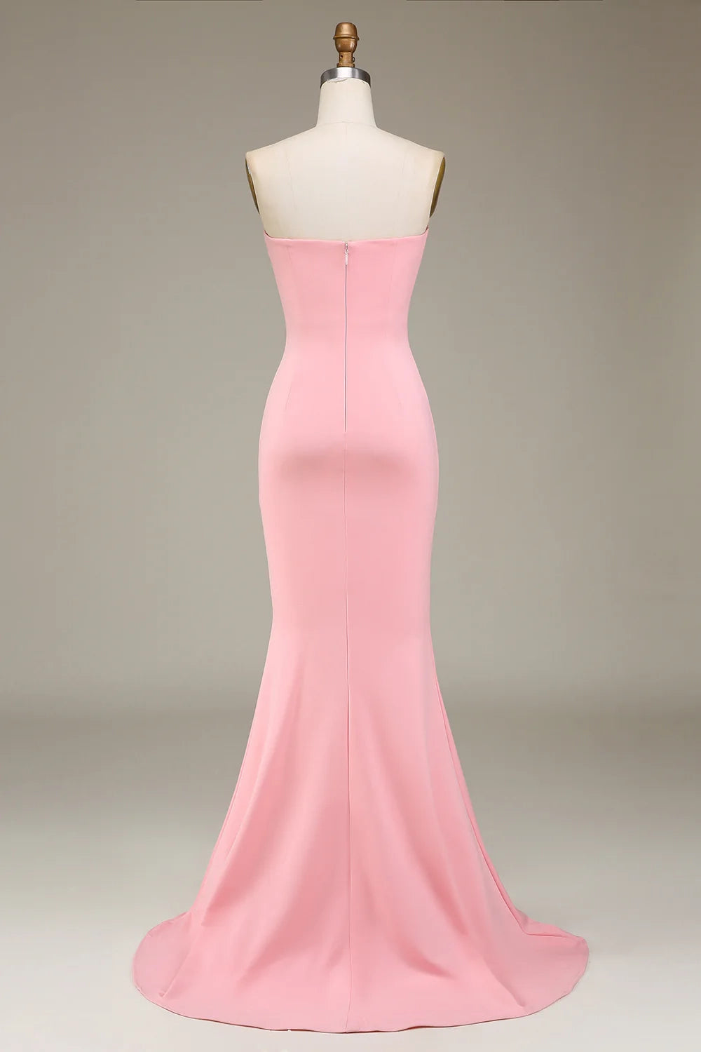 Elegant slim mermaid sweetheart satin long bridesmaid dress