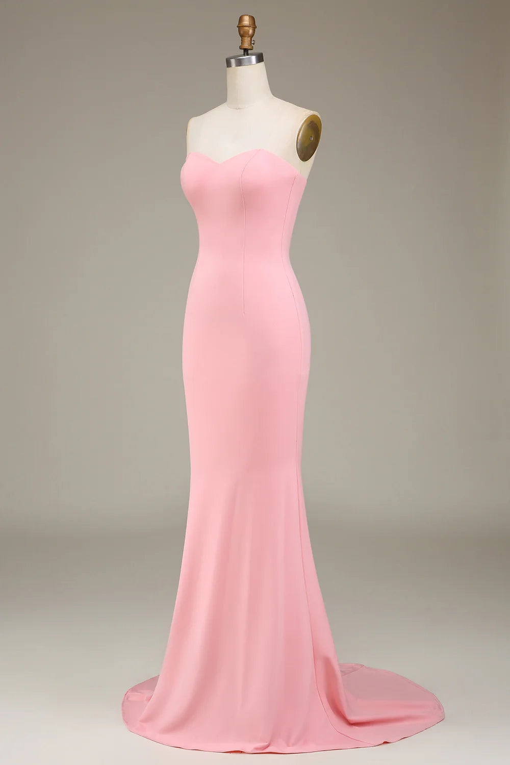 Elegant slim mermaid sweetheart satin long bridesmaid dress