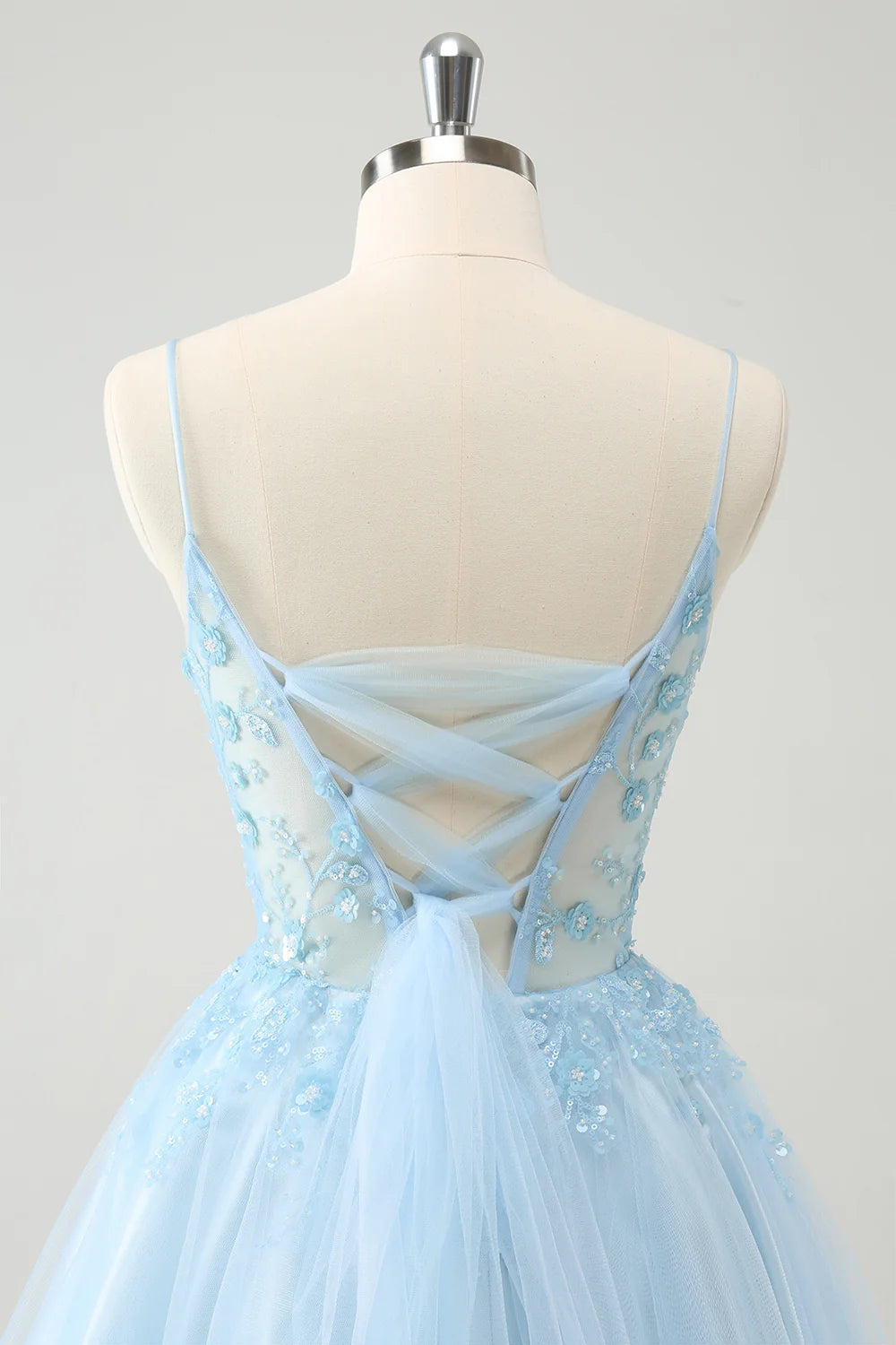 A Line Sequins Corset Short Homecoming Dress with Lace Up Back