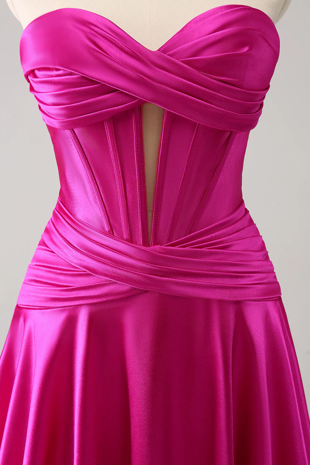 A Line Sweetheart Criss Cross Corset Homecoming Dress