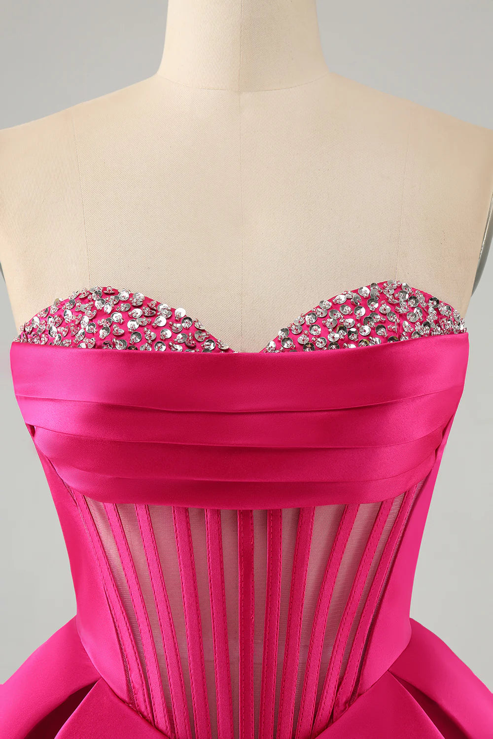Fuchsia A Line Sweetheart Corset Short Homecoming Dress