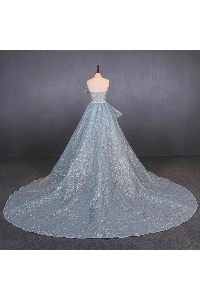 Gorgeous Off-The-Shoulder Ball Gown with Removable Sparkly Tulle Evening Dress