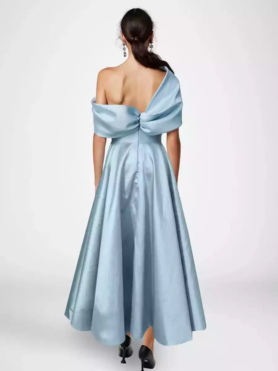 Gorgeous A-line/Princess style with ankle sleeveless exposed shoulder lotus leaf edge Mother of the Bride Dresses