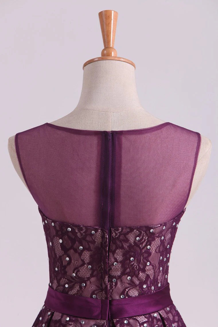 Purple dress short mini style with belt and beads