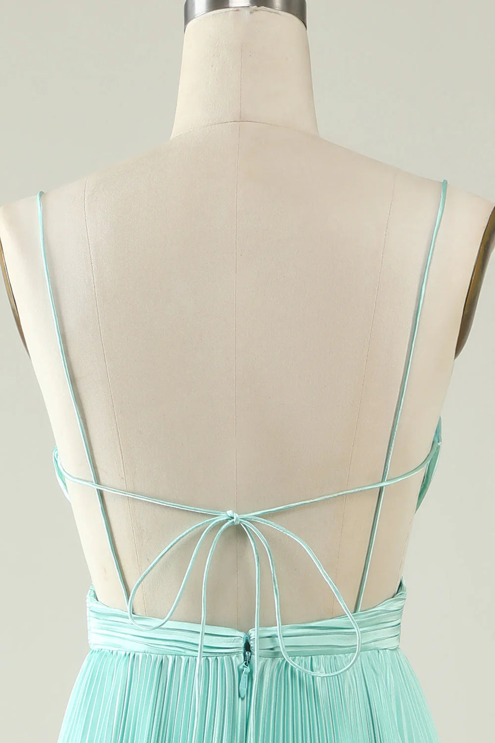 A Line Spaghetti Straps Pleated Long Bridesmaid DressA Line Spaghetti Straps Pleated Long Bridesmaid Dress