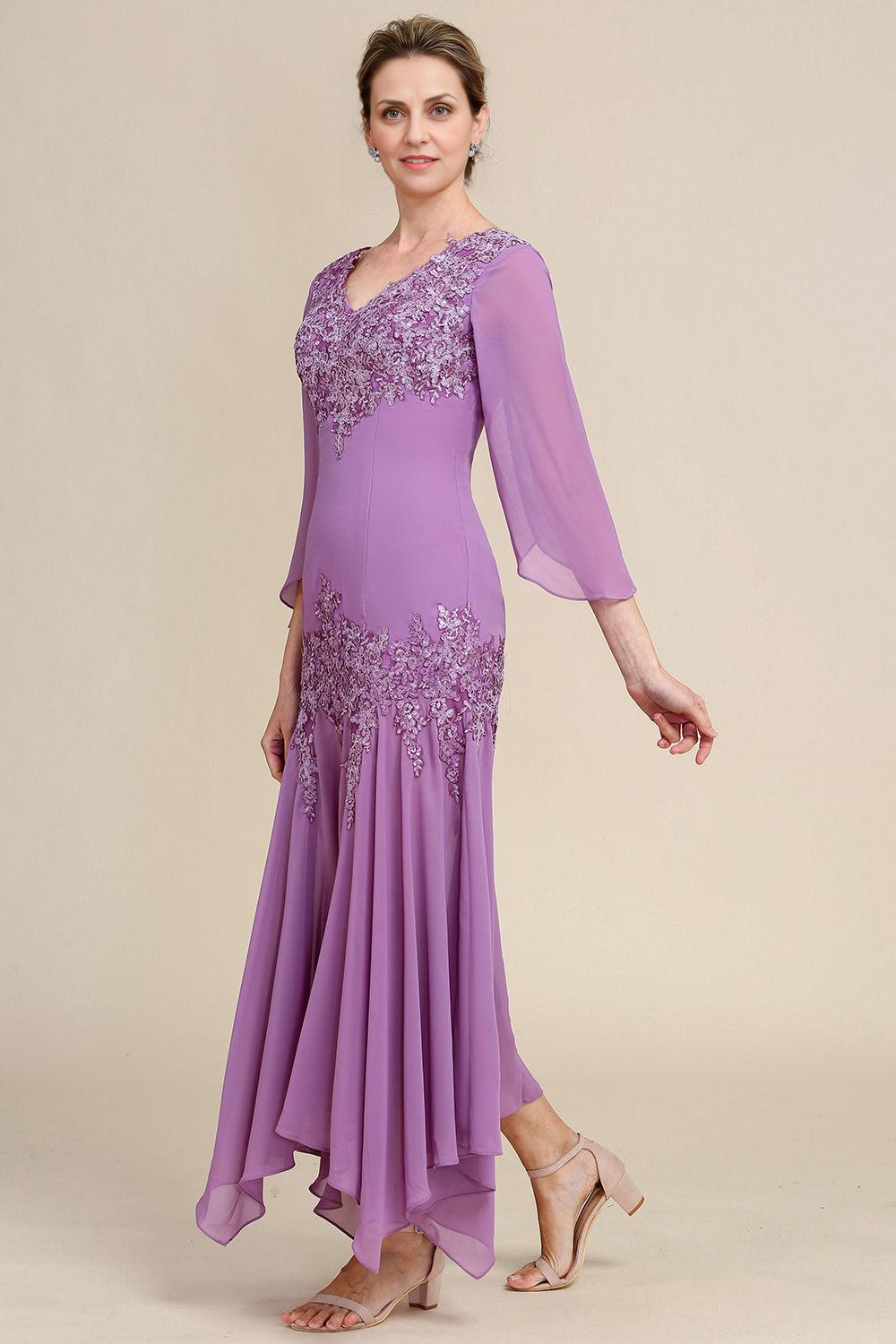 Mermaid Chiffon Mother of the Bride Dress with Lace