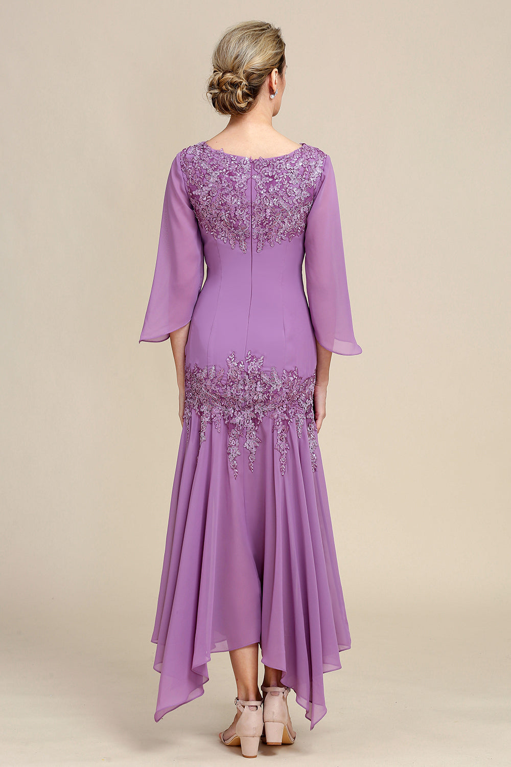 Mermaid Chiffon Mother of the Bride Dress with Lace