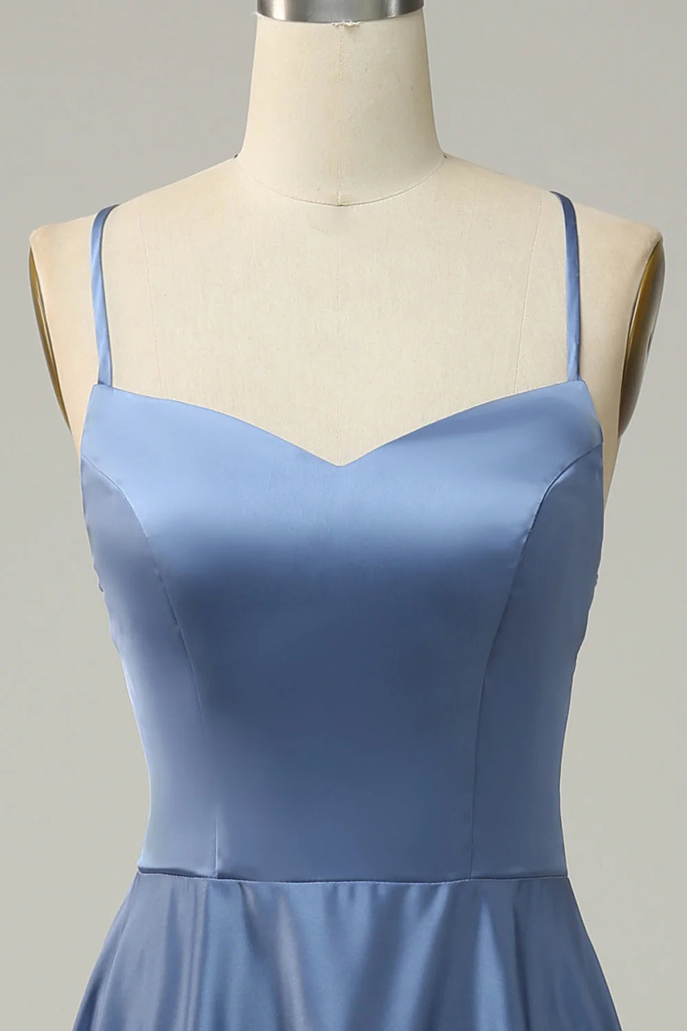 A Line Spaghetti Straps Satin Bridesmaid Dress