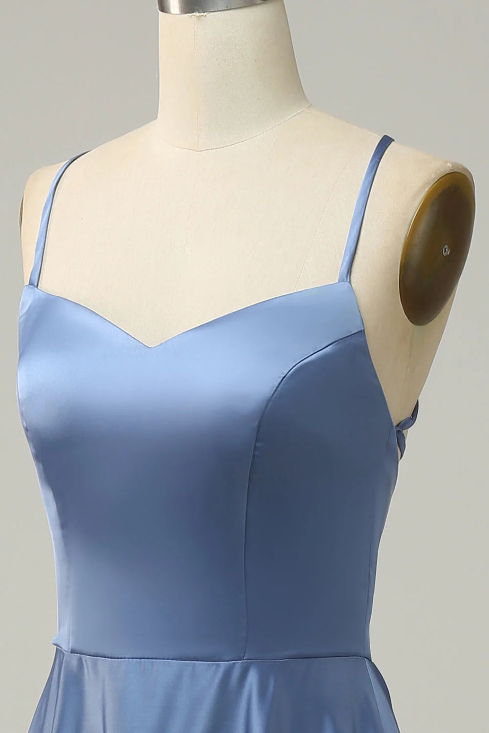A Line Spaghetti Straps Satin Bridesmaid Dress