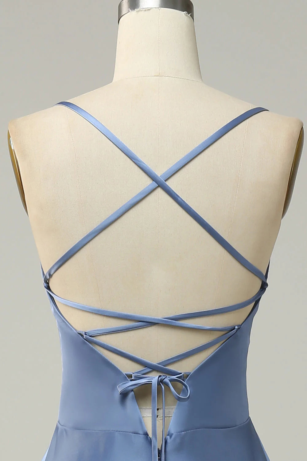 A Line Spaghetti Straps Satin Bridesmaid Dress