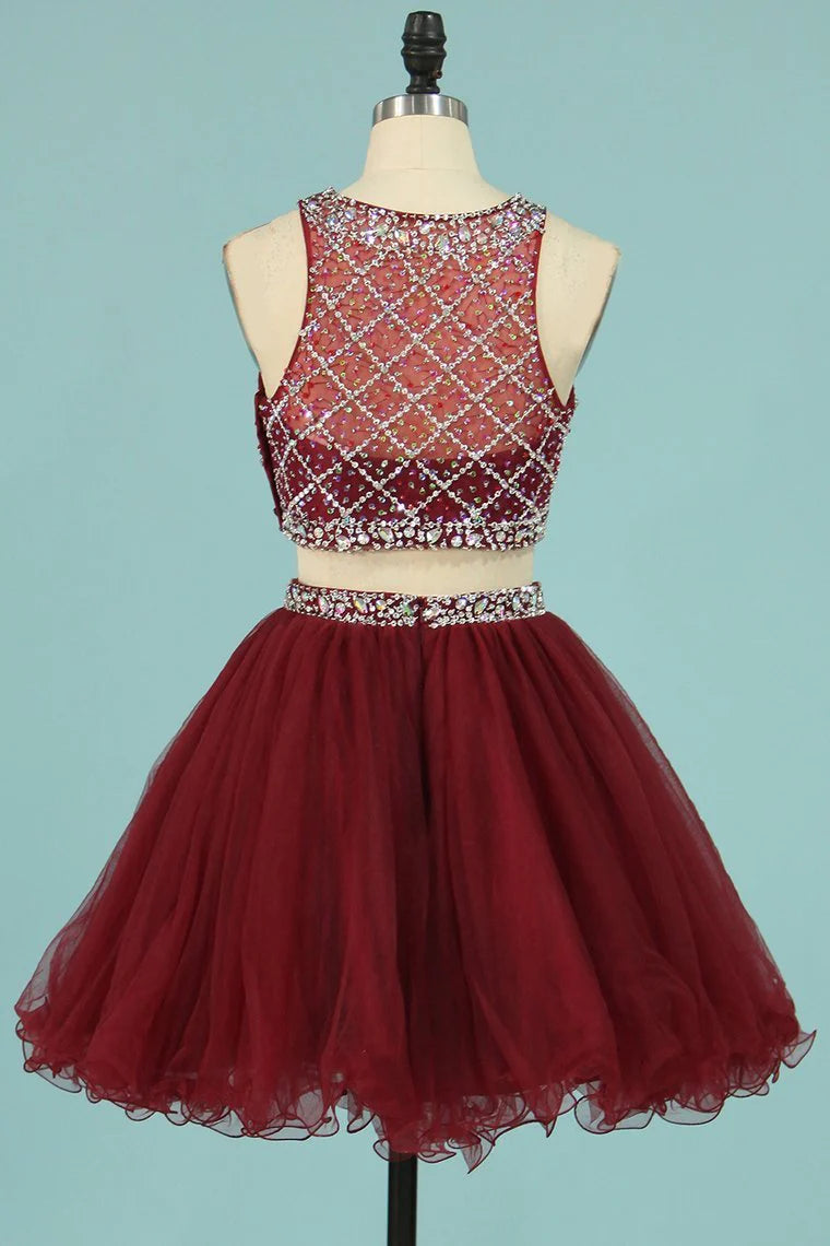 Hot selling sweet dress Scoop A-line beaded tight sheer short mini style