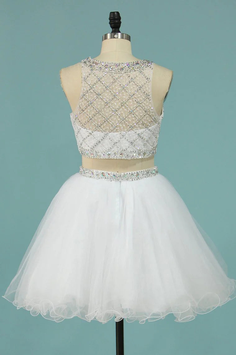 Hot selling sweet dress Scoop A-line beaded tight sheer short mini style