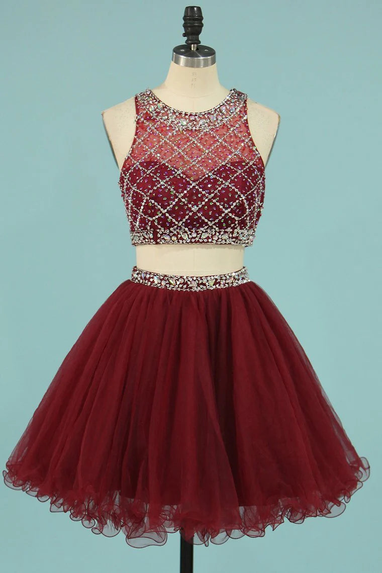 Hot selling sweet dress Scoop A-line beaded tight sheer short mini style