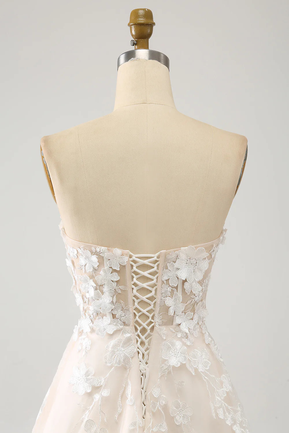 A Line Sweetheart Long Corset Wedding Dress With