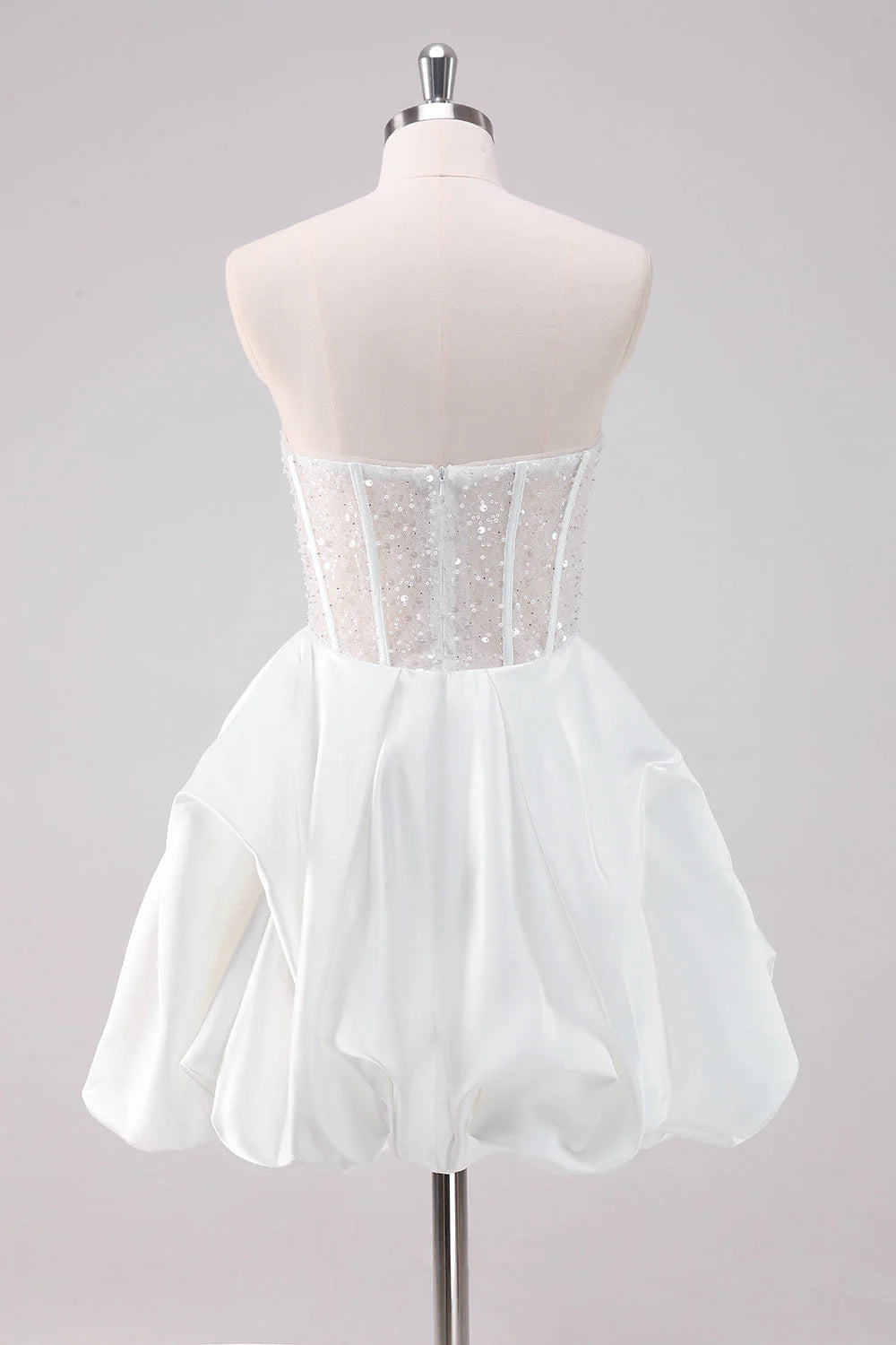 White A Line Strapless Corset Short Homecoming Dress