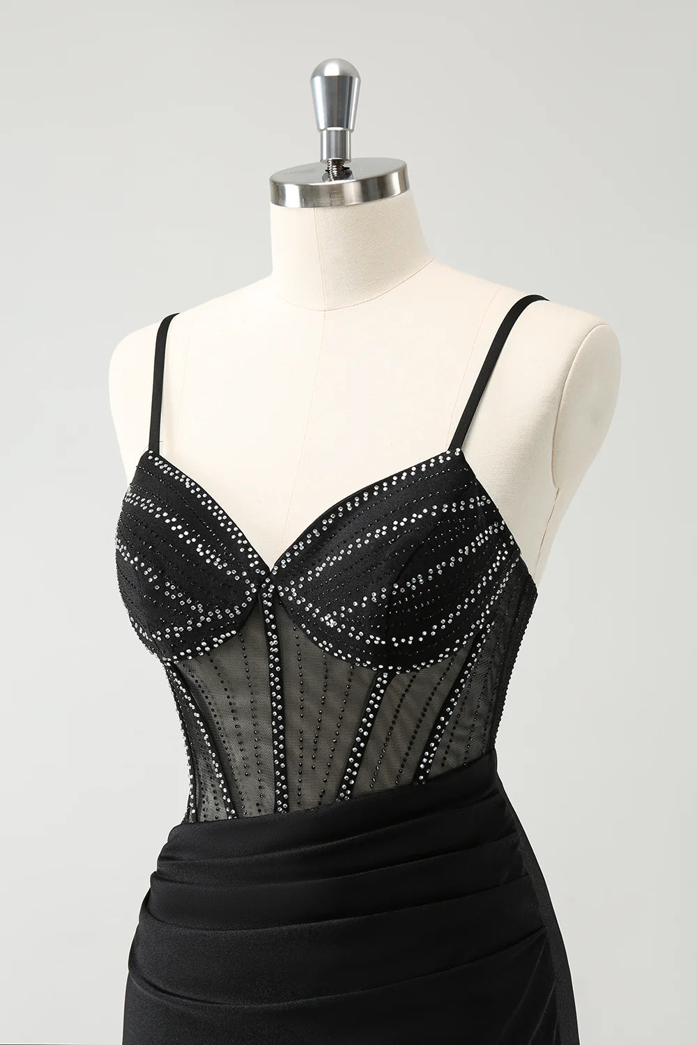 Black Tight Short Spaghetti Straps Corset Homecoming Dresses