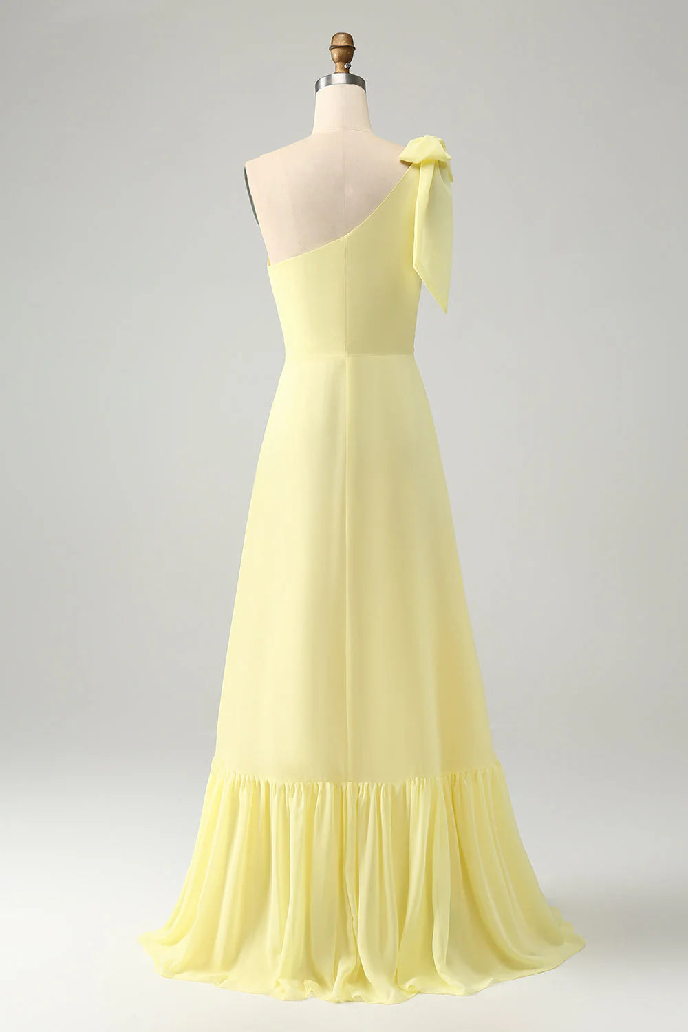 A Line One Shoulder Pleated Long Maxi Dress with Slit