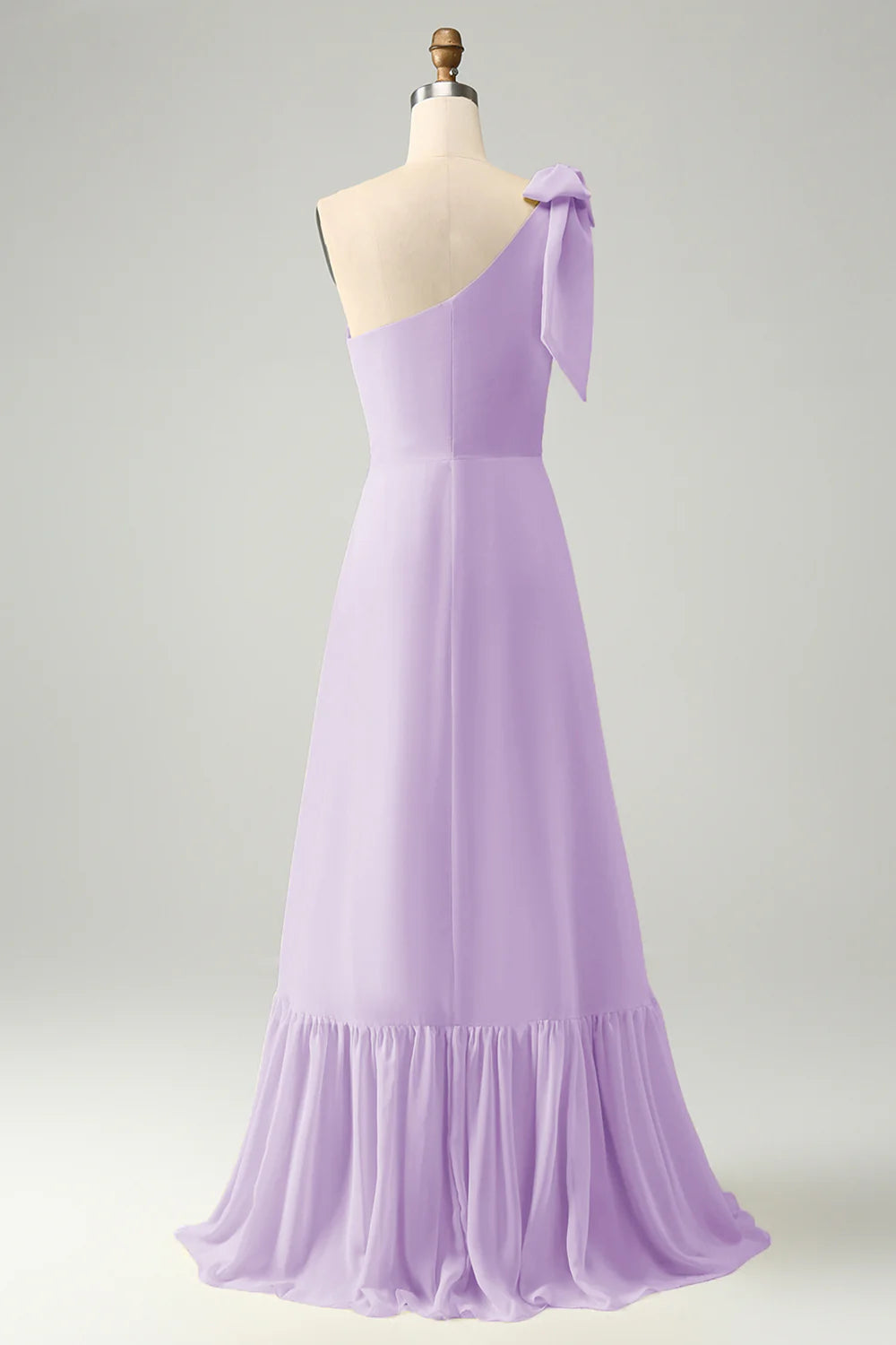 A Line One Shoulder Pleated Long Maxi Dress with Slit