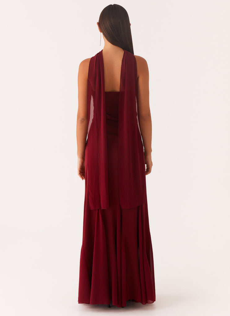 OKBBN's luxurious and eye-catching satin chiffon front hollow fish tail skirt with Prom Dresses sticker