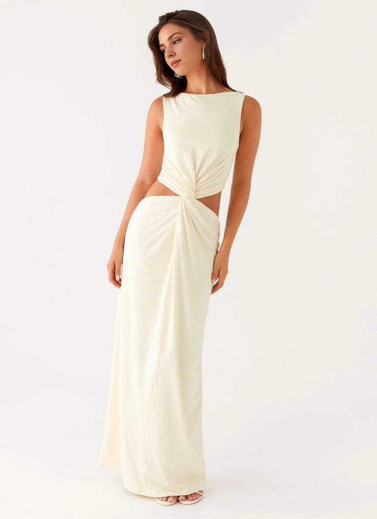 OKBBN Elegant High Collar, Low Waist Skirt silhouette Prom Dresses