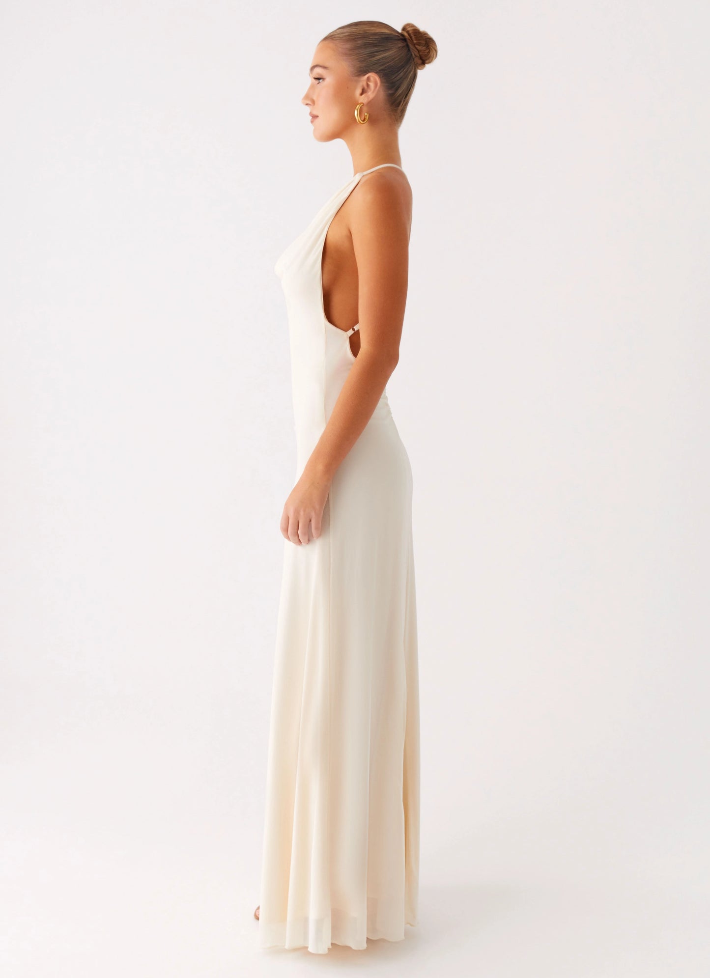OKBBN Elegant Pendant Collar Cross Back Fully Lined Prom Dresses