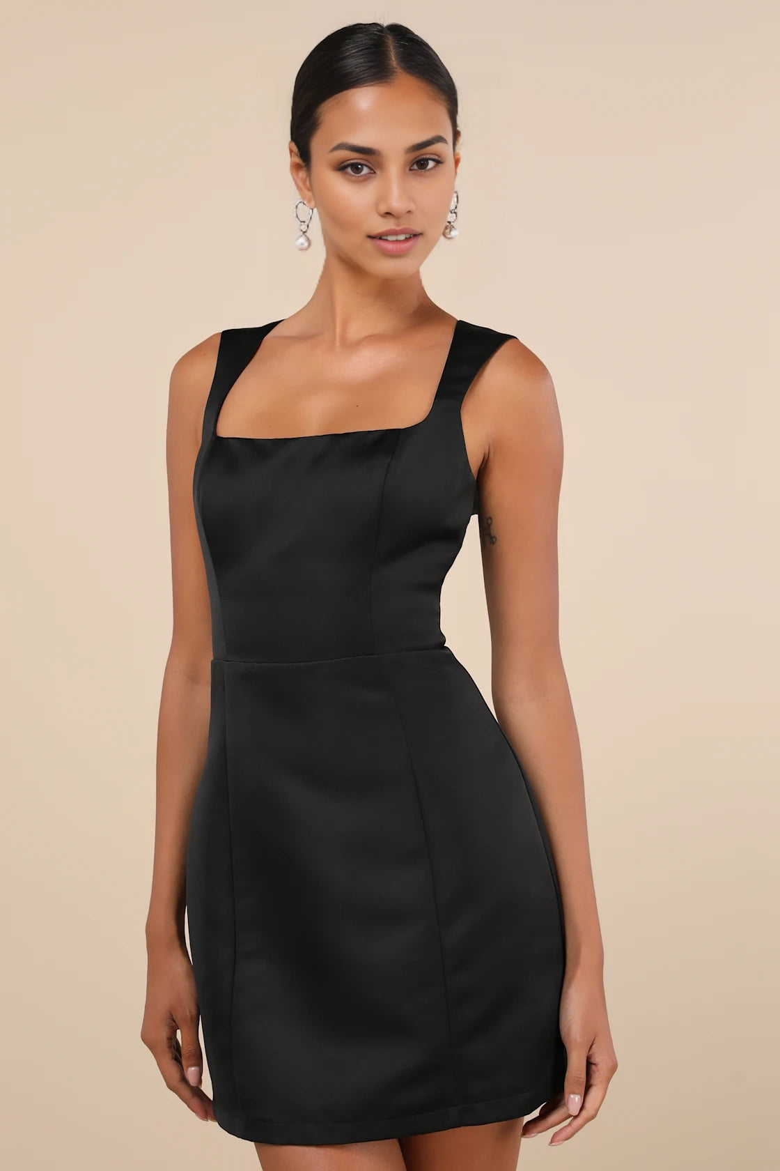 OKBBN Elegant Satin Bareback Mini Homecoming Dresses