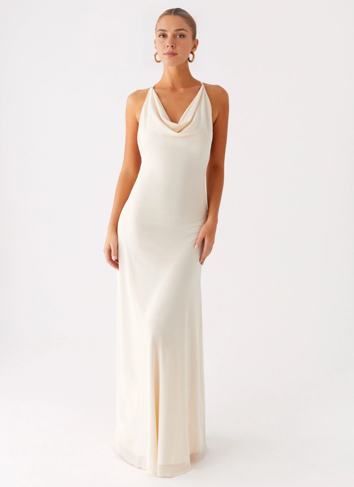 OKBBN Elegant Slimming Pendant Collar Cross Back Homecoming Dresses