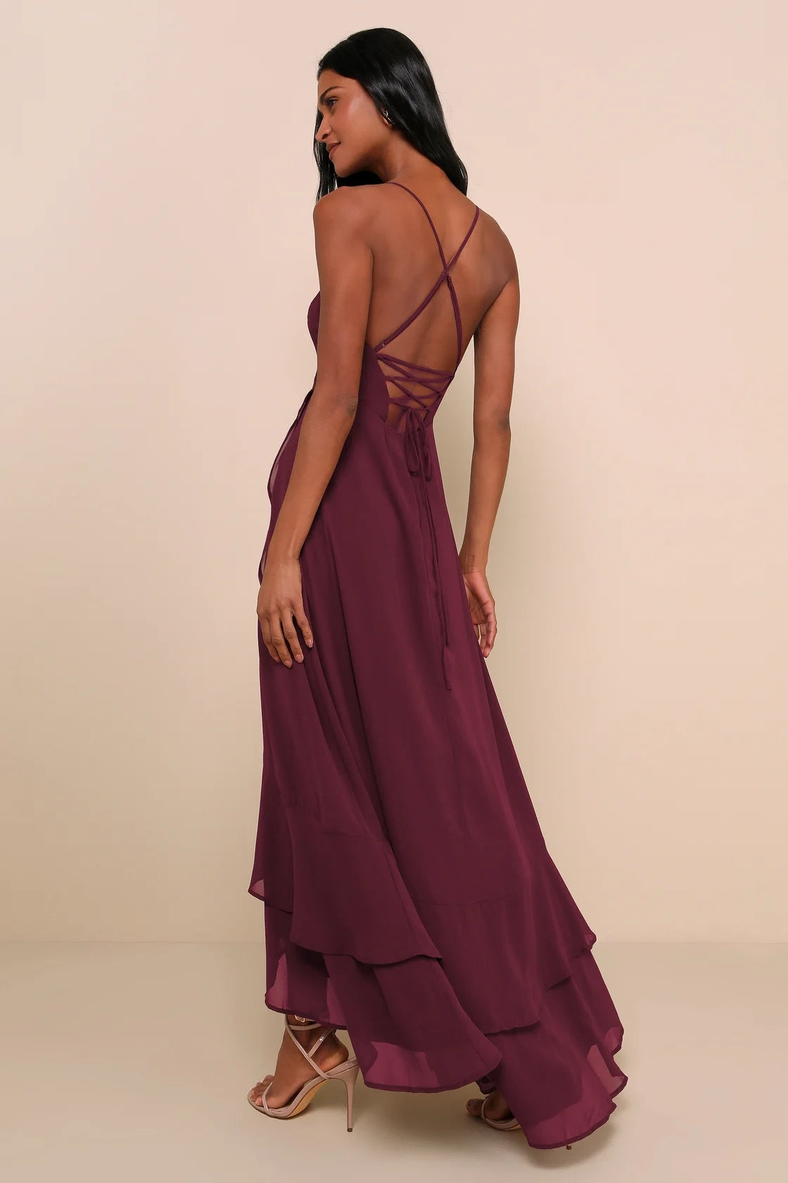 OKBBN Elegant Thin Strap Sleeveless Strap High/Low Homecoming Dresses