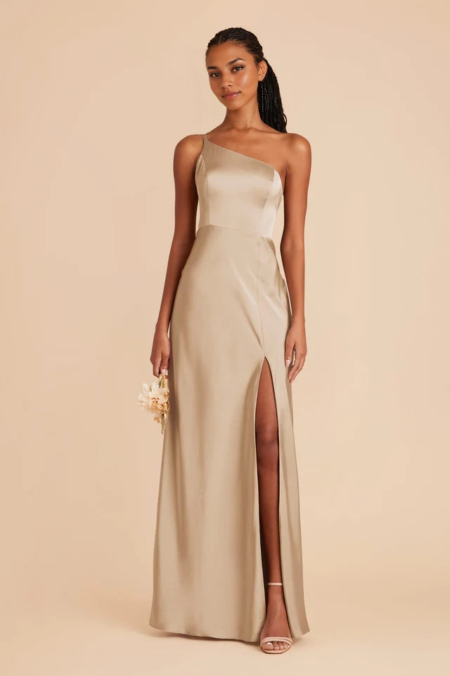 OKBBN Fashionable and Elegant Single Shoulder Collar with Thin Shoulder Strap and Hollow Prom Dresses