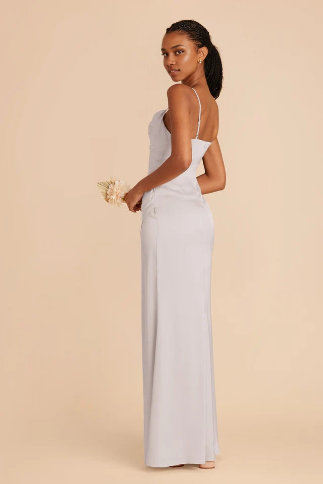 OKBBN Gorgeous Mermaid Neck, Thin Shoulder Straps, Matte Satin Prom Dresses