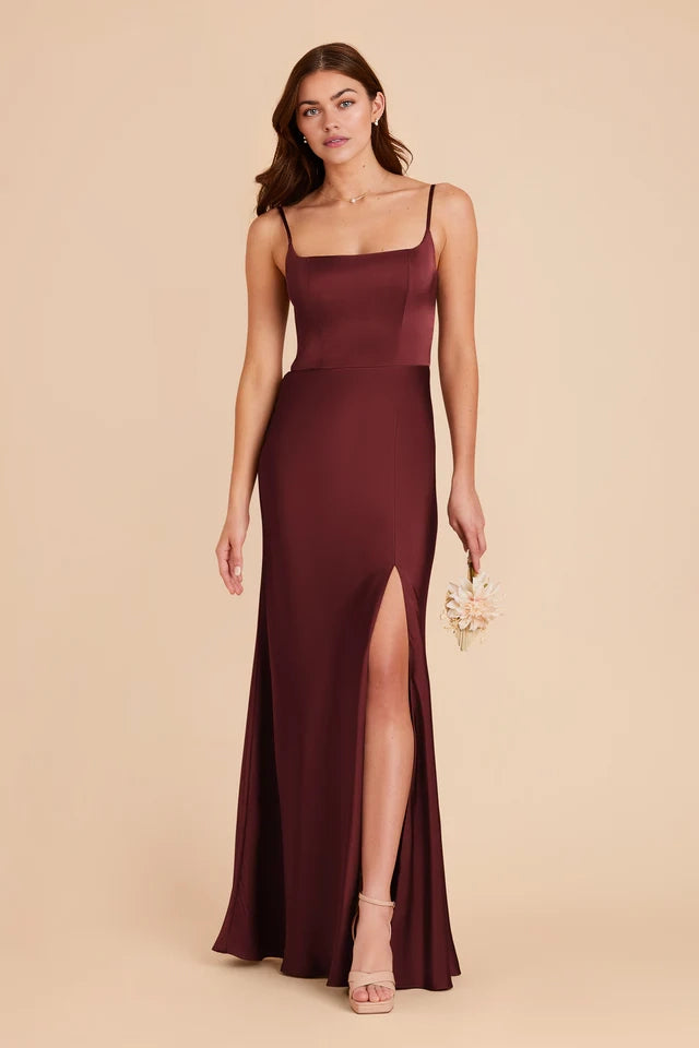 OKBBN Minimalist Skirt with Adjustable Shoulder Straps and Round Neck A-line Prom Dresses