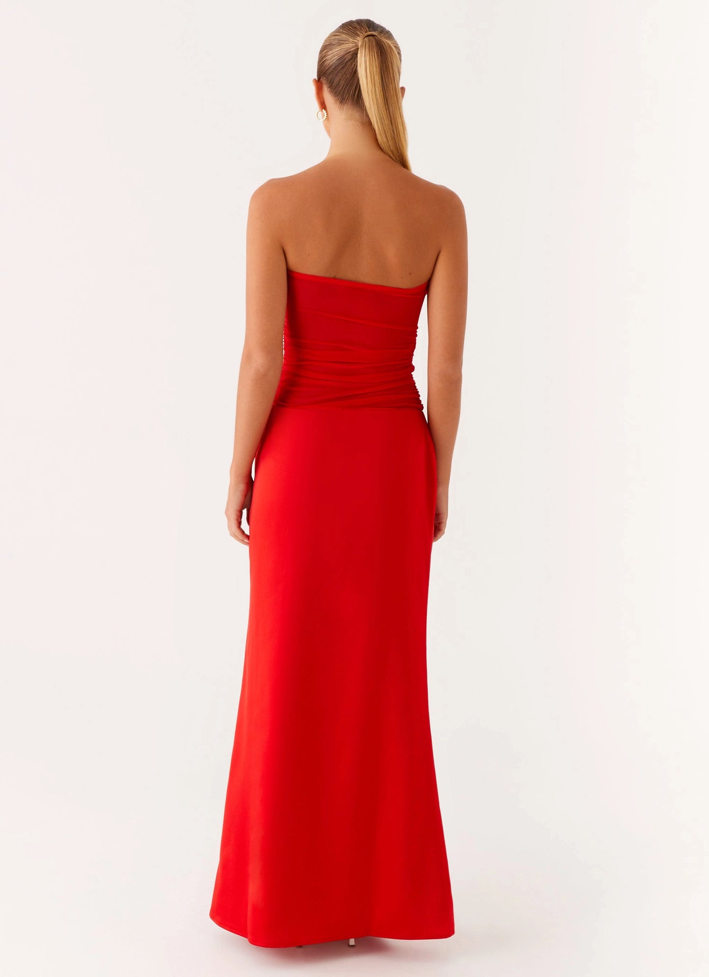 OKBBN's bold and beautiful off shoulder pleated semi transparent tight corset Prom Dresses