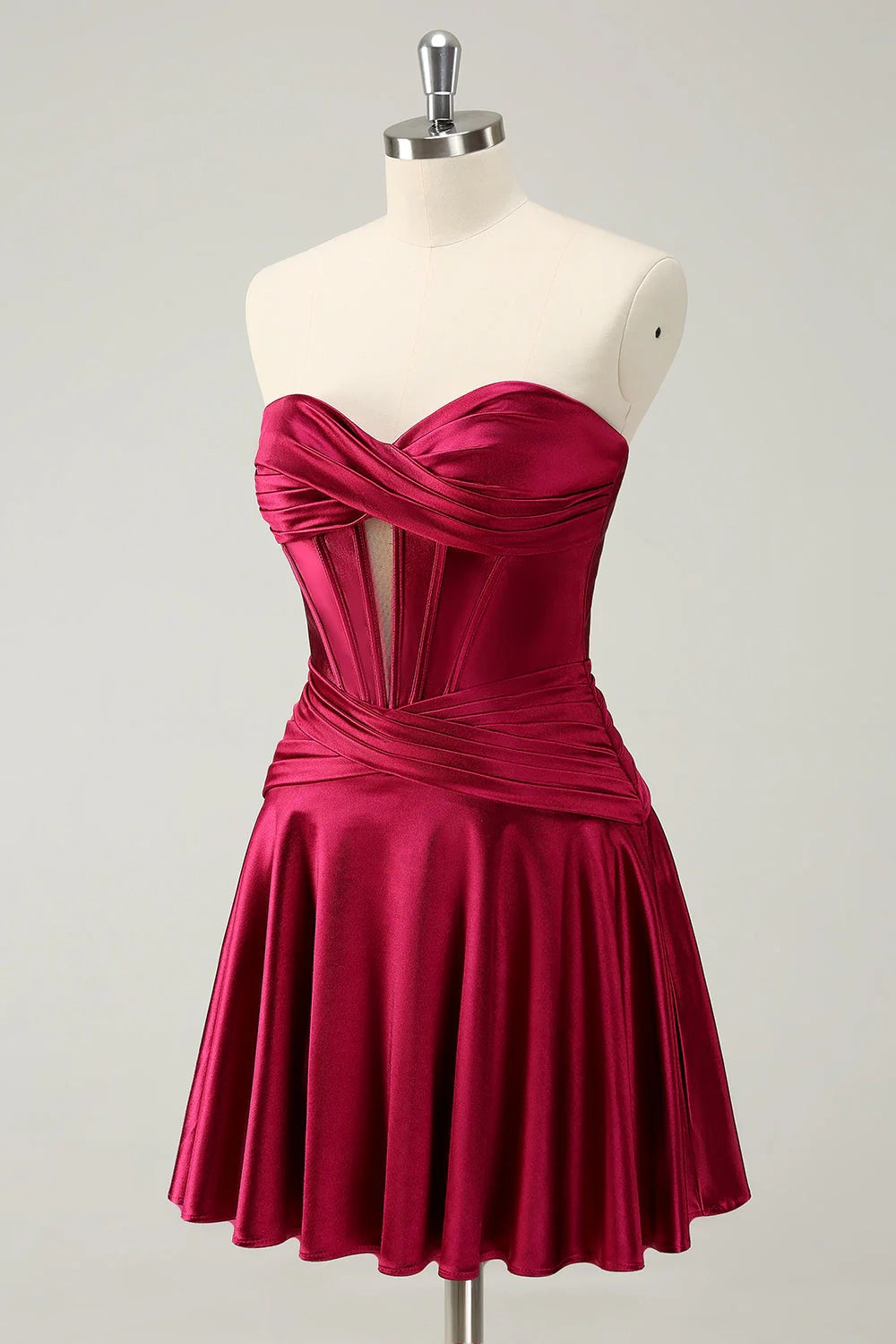 OKBBN's charming A-line off shoulder satin short Homecoming Dresses