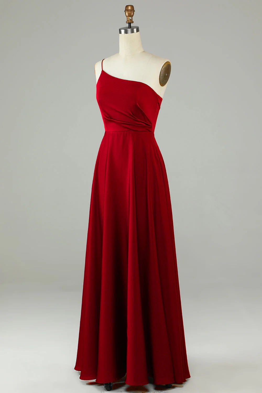 OKBBN's charming A-line shoulder long pleated Bridesmaid Dresses