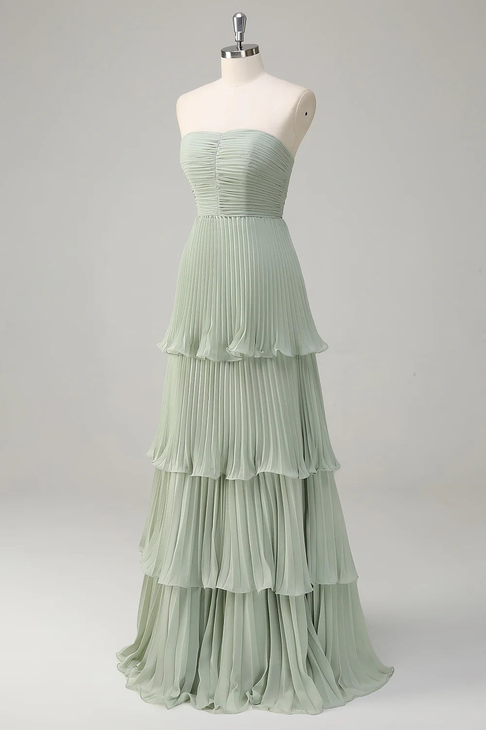 OKBBN's charming A-line sweetheart layered chiffon and ground Bridesmaid Dresses