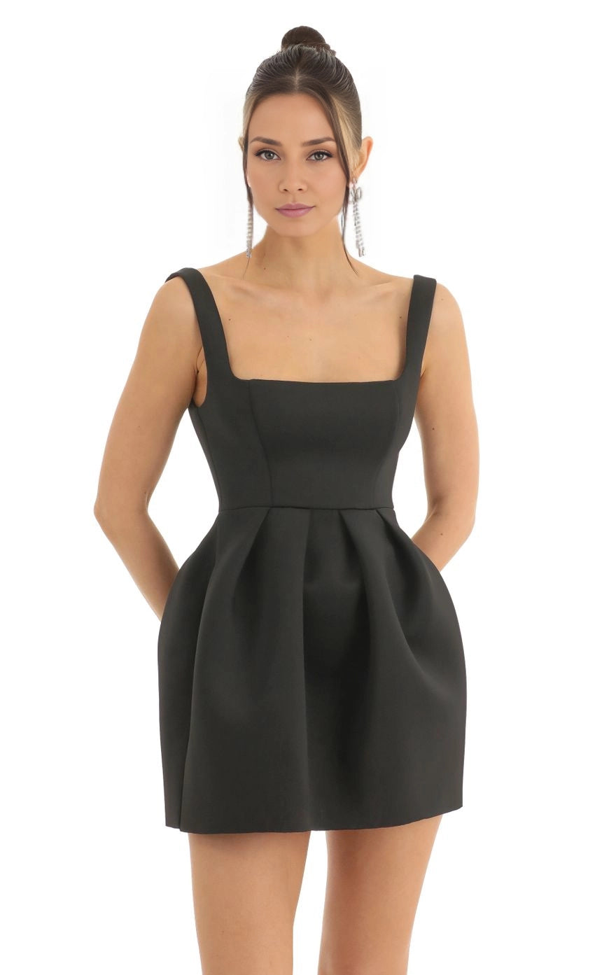OKBBN's charming A-shaped wide shoulder strap sleeveless square neck Homecoming Dresses