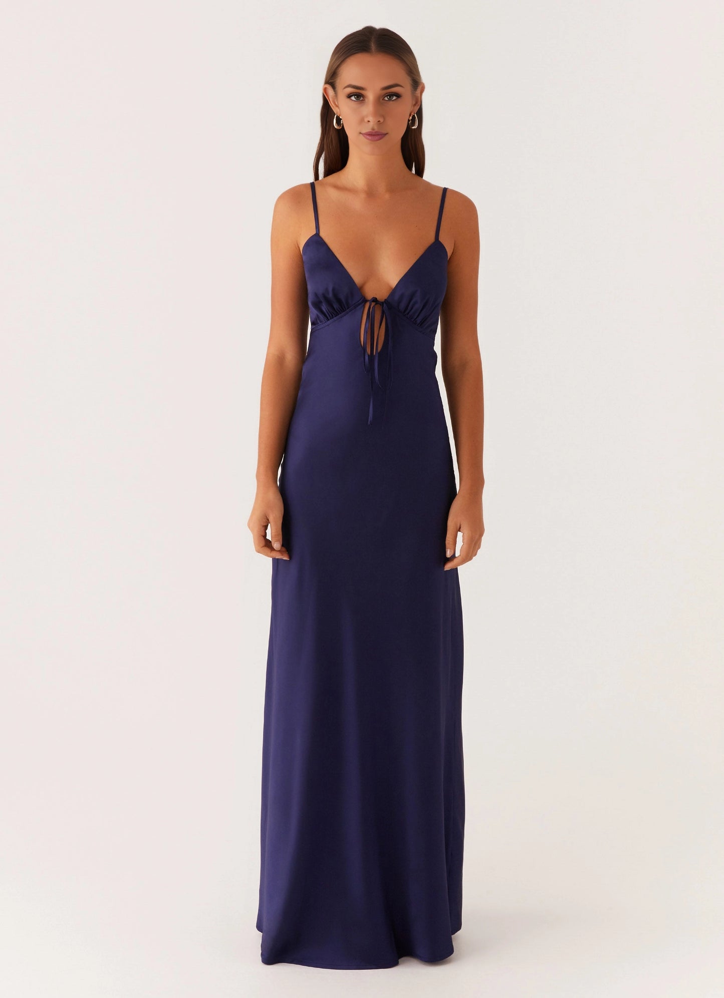 OKBBN's charming V-neck floral satin fully lined Homecoming Dresses