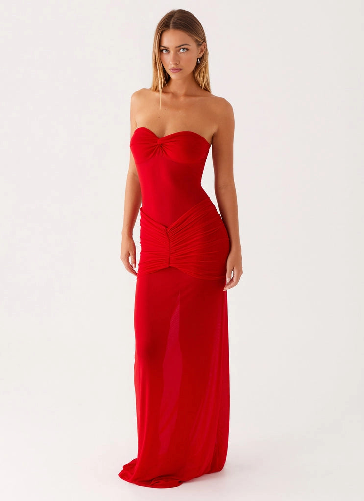OKBBN's charming heart-shaped neckline pleated tight corset is lightweight and elegant Prom Dresses