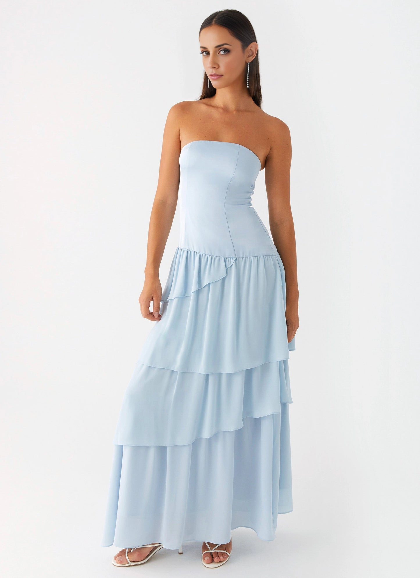 OKBBN's charming layered ruffled sleeveless off shoulder Homecoming Dresses