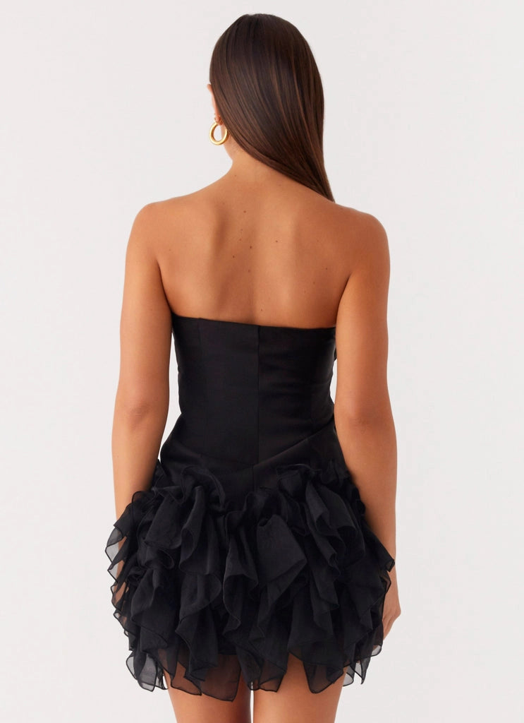 OKBBN's charming off shoulder collar with pleated tight layered ruffle edges Homecoming Dresses