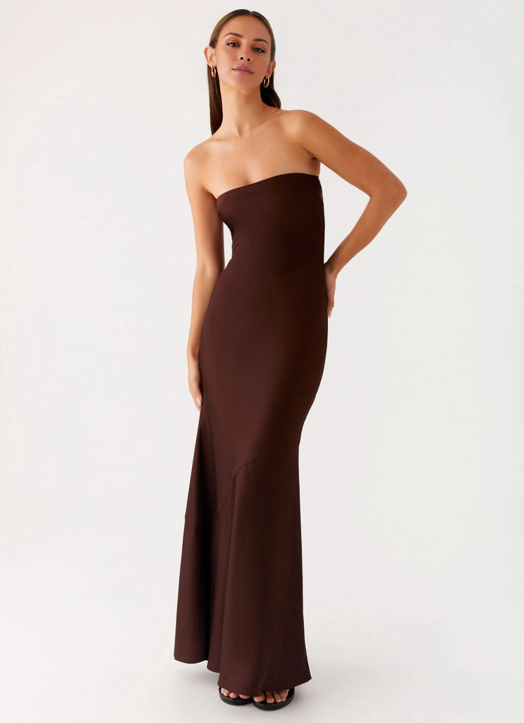 OKBBN's charming off shoulder skirt is long, flowing, and low back, showcasing an elegant temperament Prom Dresses
