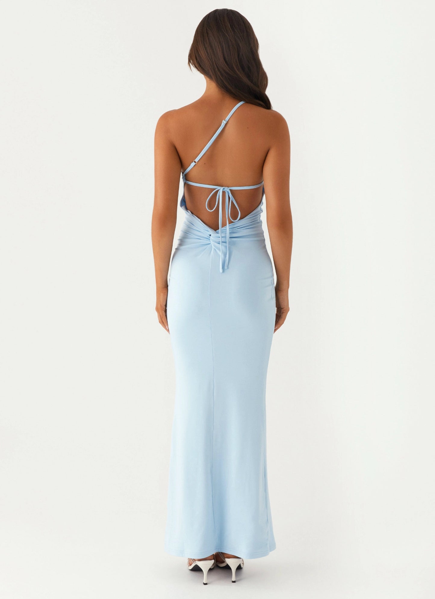 OKBBN's charming one shoulder backless pleated decoration with front slit Homecoming Dresses